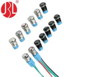 IPX5 Waterproof JBL12D Series silver color shell 12mm Sealed 2A 250V Lock Type High Button 4 Pin Electrical Metal Push Button Pull Switch