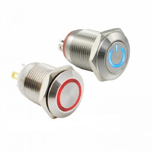 PLM12-11M-F-NNN-S0 Metal push button switch SPST,OD12mm lock or non-lock with LED