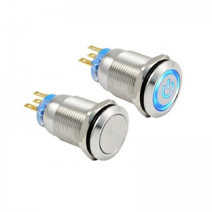 PLM19-11M-F-DR6-S4-S Metal push button switch SPST,OD19mm lock or non-lock with LED