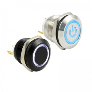 PLM19-11M-F-PG3-S0 Metal push button switch SPST,OD19mm lock or non-lock with LED