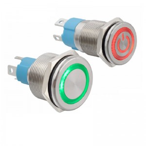 PSM16-11Z-P-RG3-S0 Metal push button switch SPDT,OD16mm lock or non-lock with LED