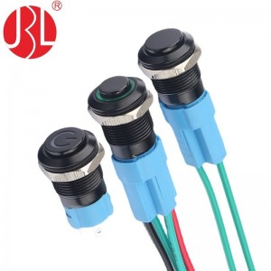 IPX5 Waterproof JBL12D Series12mm Sealed 2A 250V Lock Type High Button 2 Pin Electrical Metal Push Button Pull Switch