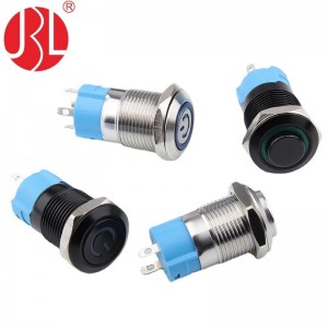 IPX5 Waterproof JBL12D Series silver color shell 12mm Sealed 2A 250V Lock Type High Button 4 Pin Electrical Metal Push Button Pull Switch