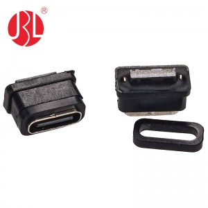 USB-20C-F-06F01L Panel Cutout USB Type C Receptacle Free Hanging In Line