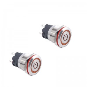 19mm waterproof flat panel mount LED Push Button Switch self lock non lock Anti Vandal Switch