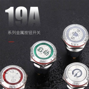 19mm waterproof flat panel mount LED Push Button Switch self lock non lock Anti Vandal Switch