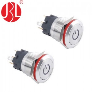 19mm waterproof flat panel mount LED Push Button Switch self lock non lock Anti Vandal Switch