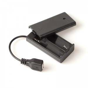 2 AA battery holder with USB A Jack