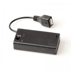 2 AA battery holder with USB A Jack