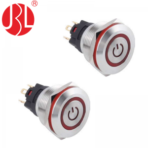 22mm waterproof flat panel mount LED Push Button Switch self lock non lock Anti Vandal Switch