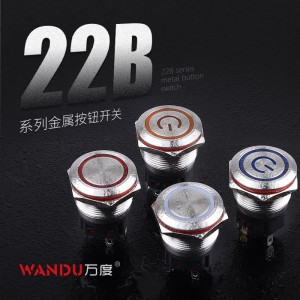 22mm waterproof flat panel mount LED Push Button Switch self lock non lock Anti Vandal Switch