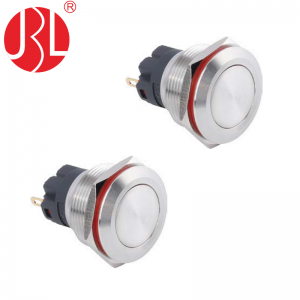 22mm waterproof flat panel mount Push Button Switch self lock non lock