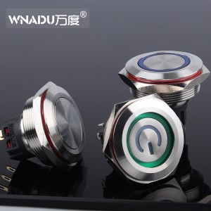 30mm waterproof flat panel mount LED Push Button Switch self lock non lock Anti Vandal Switch