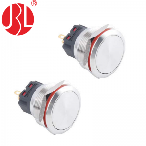 25mm waterproof flat panel mount Push Button Switch self lock non lock