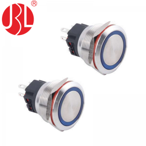 25mm waterproof flat panel mount LED Push Button Switch self lock non lock Anti Vandal Switch