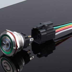 25mm waterproof flat panel mount LED Push Button Switch self lock non lock Anti Vandal Switch