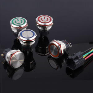25mm waterproof flat panel mount LED Push Button Switch self lock non lock Anti Vandal Switch