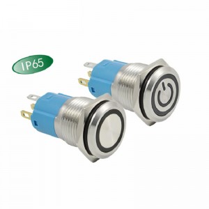 PLM16-13Z-FR-S Metal push button switch SPDT,OD16mm lock or non-lock with LED