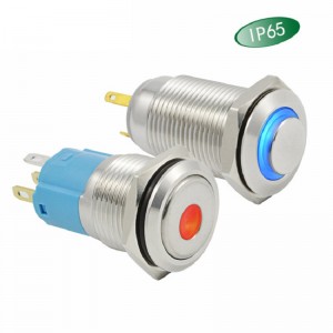 PLM16-13Z-PR2-A6 Metal push button switch SPST,OD16mm lock or non-lock with LED