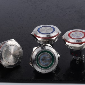 30mm waterproof flat panel mount Push Button Switch self lock non lock