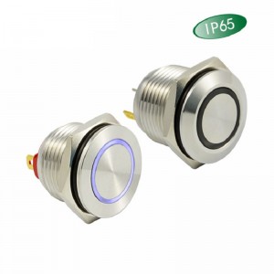 PLM16-13Z-PR2-A6 Metal push button switch SPST,OD16mm lock or non-lock with LED