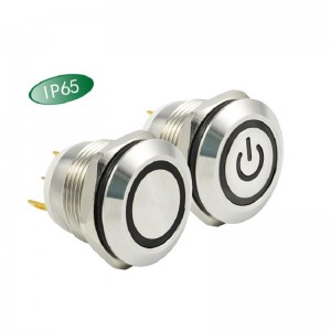 PLM19-11M-F-PG3-S0 Metal push button switch SPST,OD19mm lock or non-lock with LED