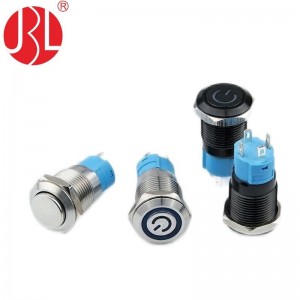 IPX5 Waterproof JBL12D Series silver color shell 12mm Sealed 2A 250V Lock Type High Button 4 Pin Electrical Metal Push Button Pull Switch