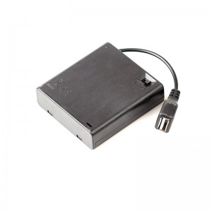 4 AA battery Holder with USB A jack
