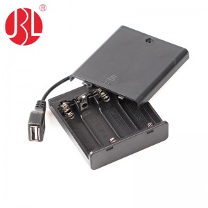 4 AA battery Holder with USB A jack