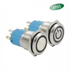 PLM16-13Z-PR2-A6 Metal push button switch SPST,OD16mm lock or non-lock with LED