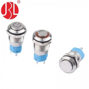 IPX5 Waterproof JBL12D Series silver color shell 12mm Sealed 2A 250V Lock Type High Button 4 Pin Electrical Metal Push Button Pull Switch