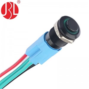 IPX5 Waterproof JBL12D Series12mm Sealed 2A 250V Lock Type High Button 2 Pin Electrical Metal Push Button Pull Switch