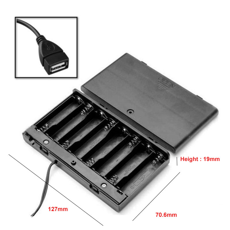 8 AA Battery holder to USB A Jack Jinbeili