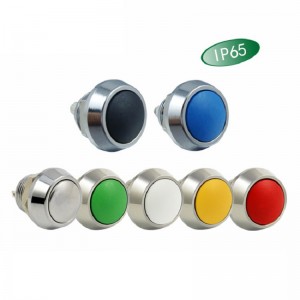 PLM12-11M-FS-DR6 Metal push button switch SPST,OD12mm lock or non-lock with LED