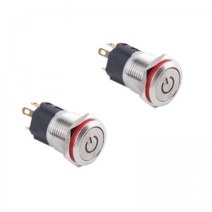 IP67 Waterproof Flat LED Push Button Switch Panel Mount Self Lock Non Lock Anti Vandal Switch