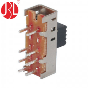 SS-23E06 vertical through hole 2P3T slide switch