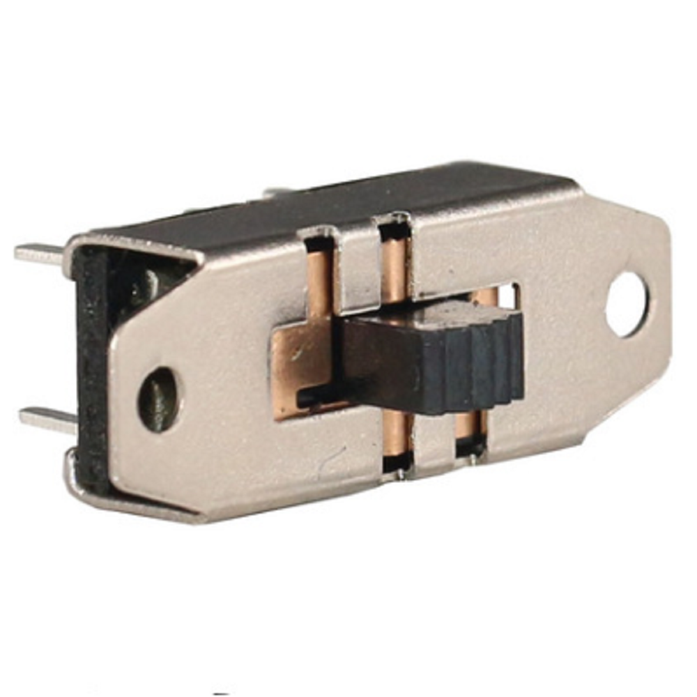 SS-23H19 2P3T nagyáramú tolókapcsoló függőleges DIP típus 2 csavarlyukkal