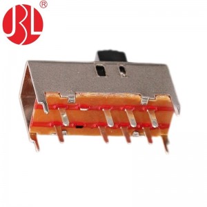 Slide switch SS-23H02 DP3T through hole vertical panel mount DIP type 02
