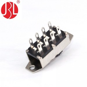Slide switch SS-23H25 DP3T through hole vertical panel mount DIP type 01