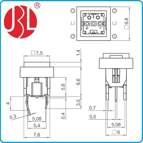 TD01 112 тактовый переключатель с подсветкой без крышек и испытание на срок службы 100 000 циклов DC 12V 0.05A Rating