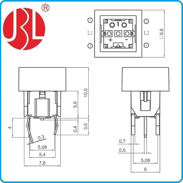 TD01 S2KSS2T Công tắc chiến thuật được chiếu sáng W1NN Không có nắp và Kiểm tra tuổi thọ 100.000 chu kỳ Định mức 250gf DC 12V 0,05A