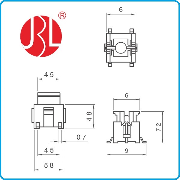 TD03 1S SMT тактовый переключатель с подсветкой без колпачков и испытание на срок службы 100 000 циклов, рейтинг 250gf DC 12V0.05A