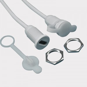 USB-20C-F-02HL02 Transparent Custom Screw Panel Mounting USB 2.0 Type C Female Connector