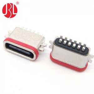 Offset SMT USB Type C 6Pos IPX7 Waterproof