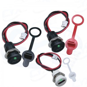 Mid Mount USB Type C Female Connector SMT Right Angle with lights USB-20C-F-06ML01