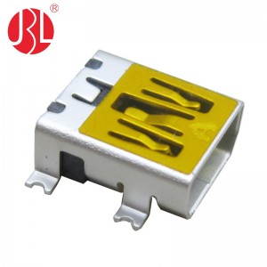 USB Mini B Socket 10 Position SMT Right Angle