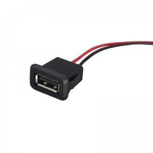 USB-A-SA00-F panel mount usb type a 2.0 connector with wire lead USB A Charge cable