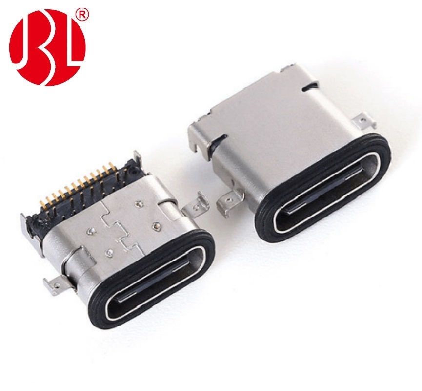 防水 USB タイプ C トップマウント レセプタクル 24 ピン DIP+SMT はんだタイプ、USB C メス コネクタ