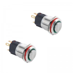 16mm waterproof panel mount LED Push Button Switch self lock non lock