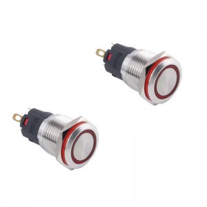 IP67 Waterproof Flat LED Push Button Switch Panel Mount Self Lock Non Lock Anti Vandal Switch